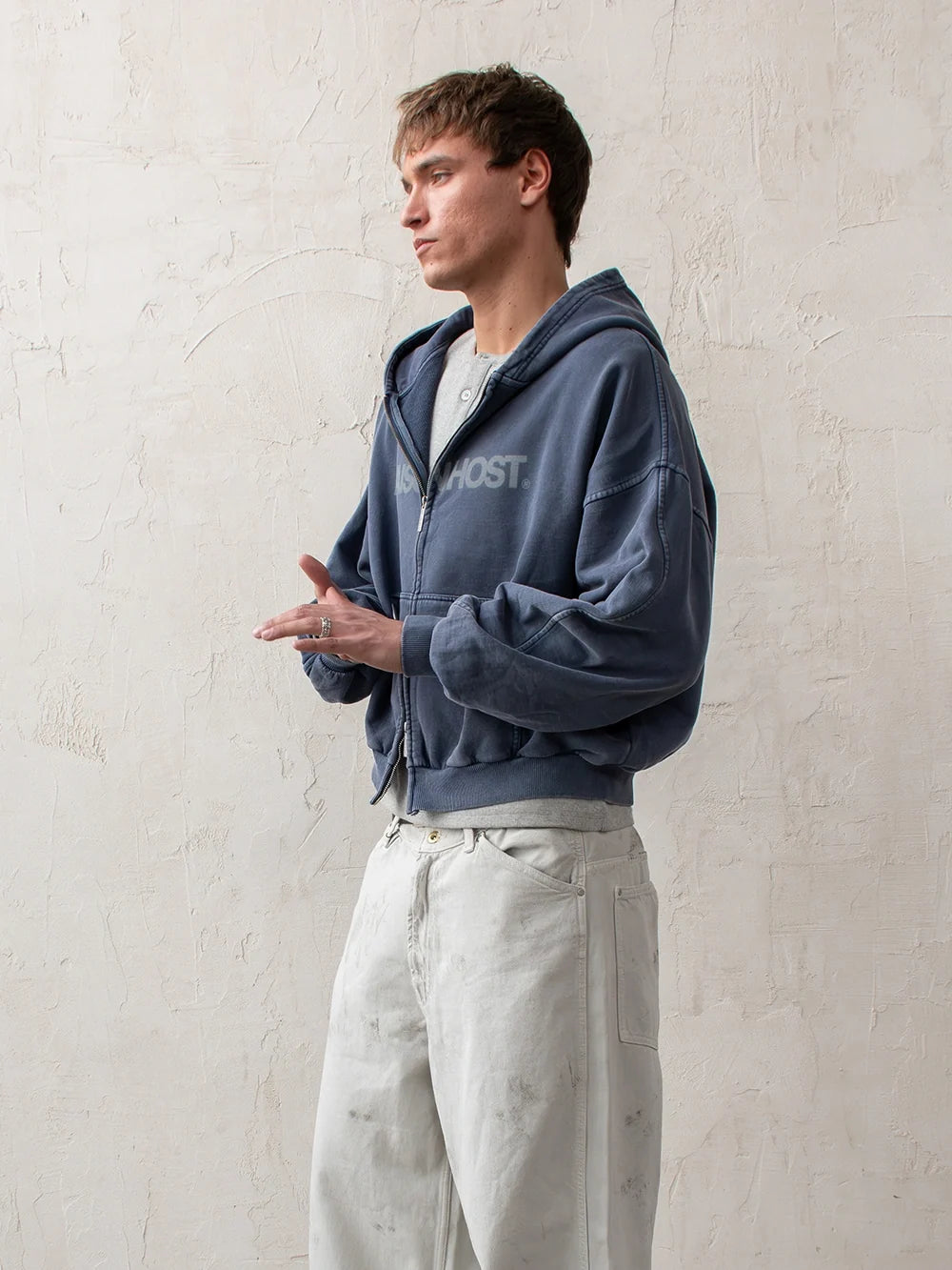 Poleron Maison Host Erode Wave Zipped Navy