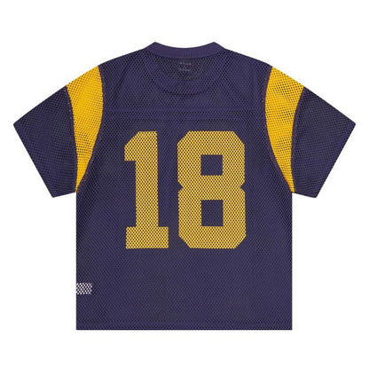 Polera Corteiz Open Mesh Panel Jersey Navy/Yellow