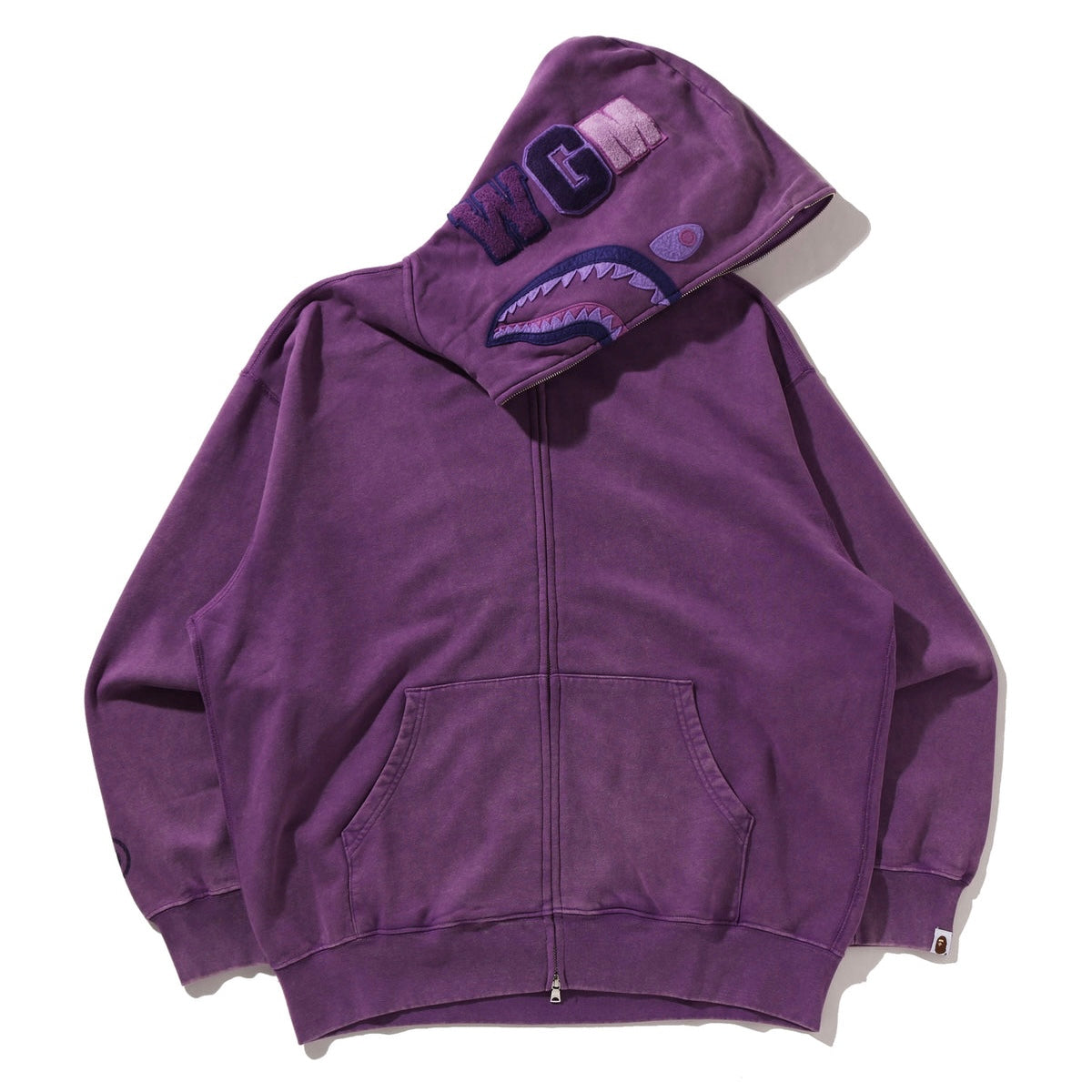 Poleron BAPE Garment Dye Shark Full Zip Relaxed Purple