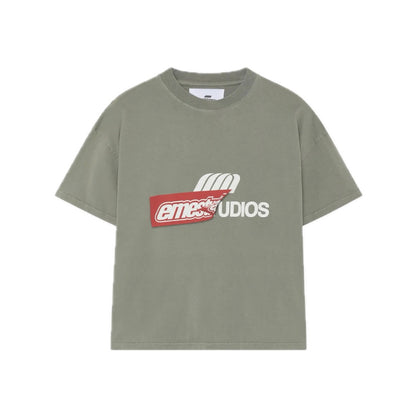 Polera Eme Studios Despiece Olive Obersized Tee