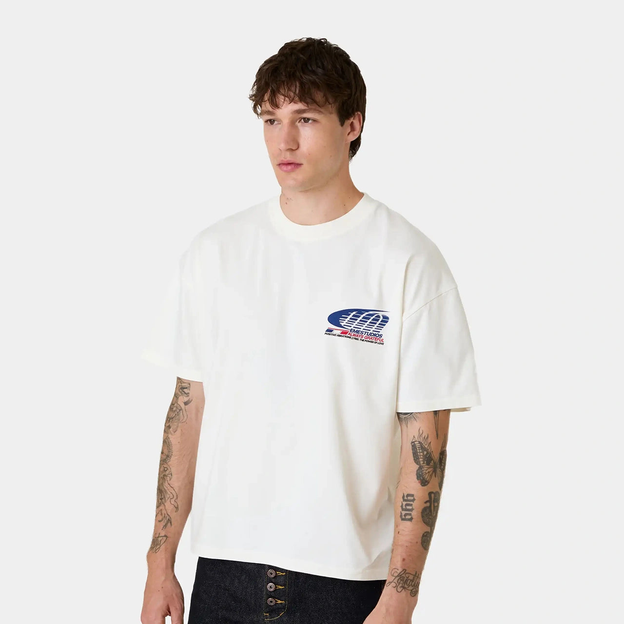 Polera Eme Studios Trevor Off Sand Oversized