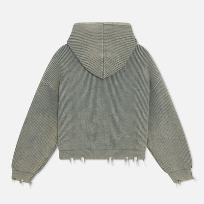 Sweater Scuffers Buzz Dusty Green Knit Zipper