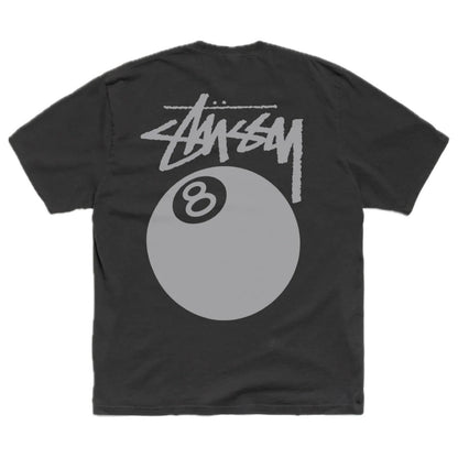 Polera Stussy 8 Ball Pig Dyed Faded Black