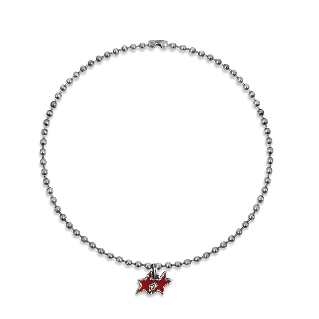 Collar Twojeys Red Melted Stars Ball Necklace