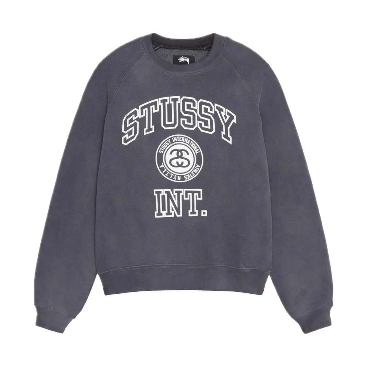 Poleron Stussy Overlock Varsity Raglan Crew Washed Black