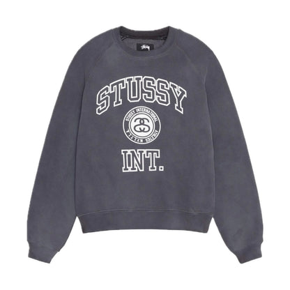 Poleron Stussy Overlock Varsity Raglan Crew Washed Black
