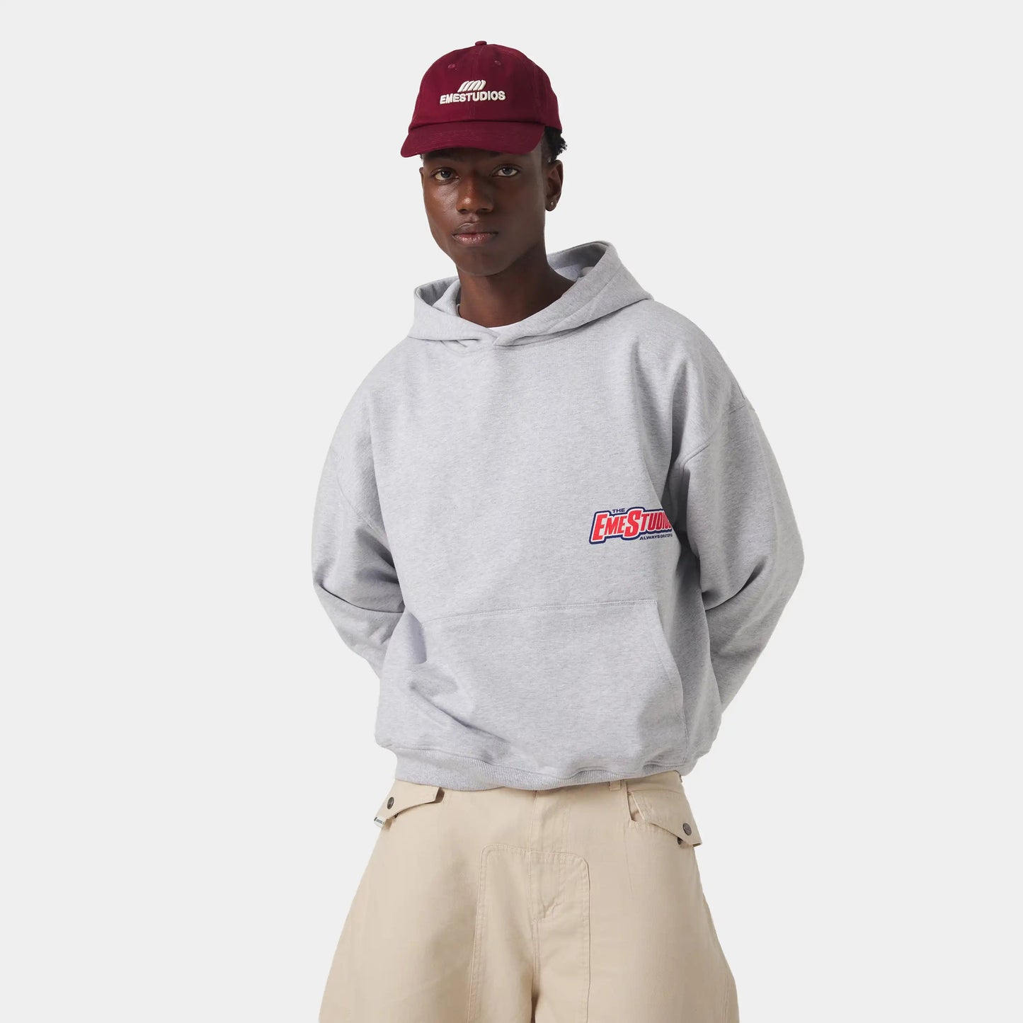 Poleron Eme Studios Shining Grey Oversized Hoodie