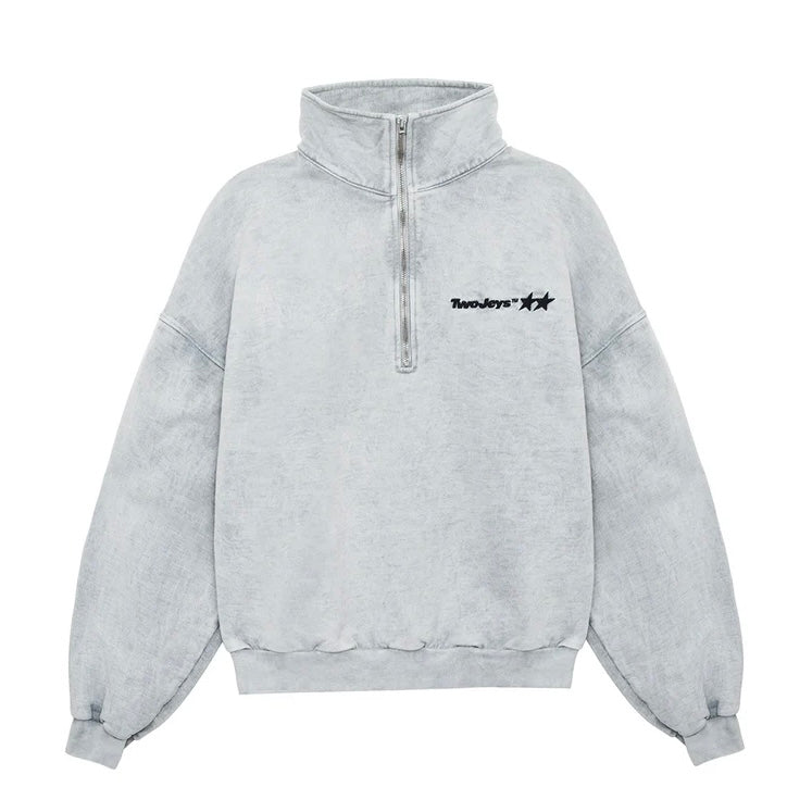 Poleron TwoJeys Icon Acid Grey Quarter Zip - L