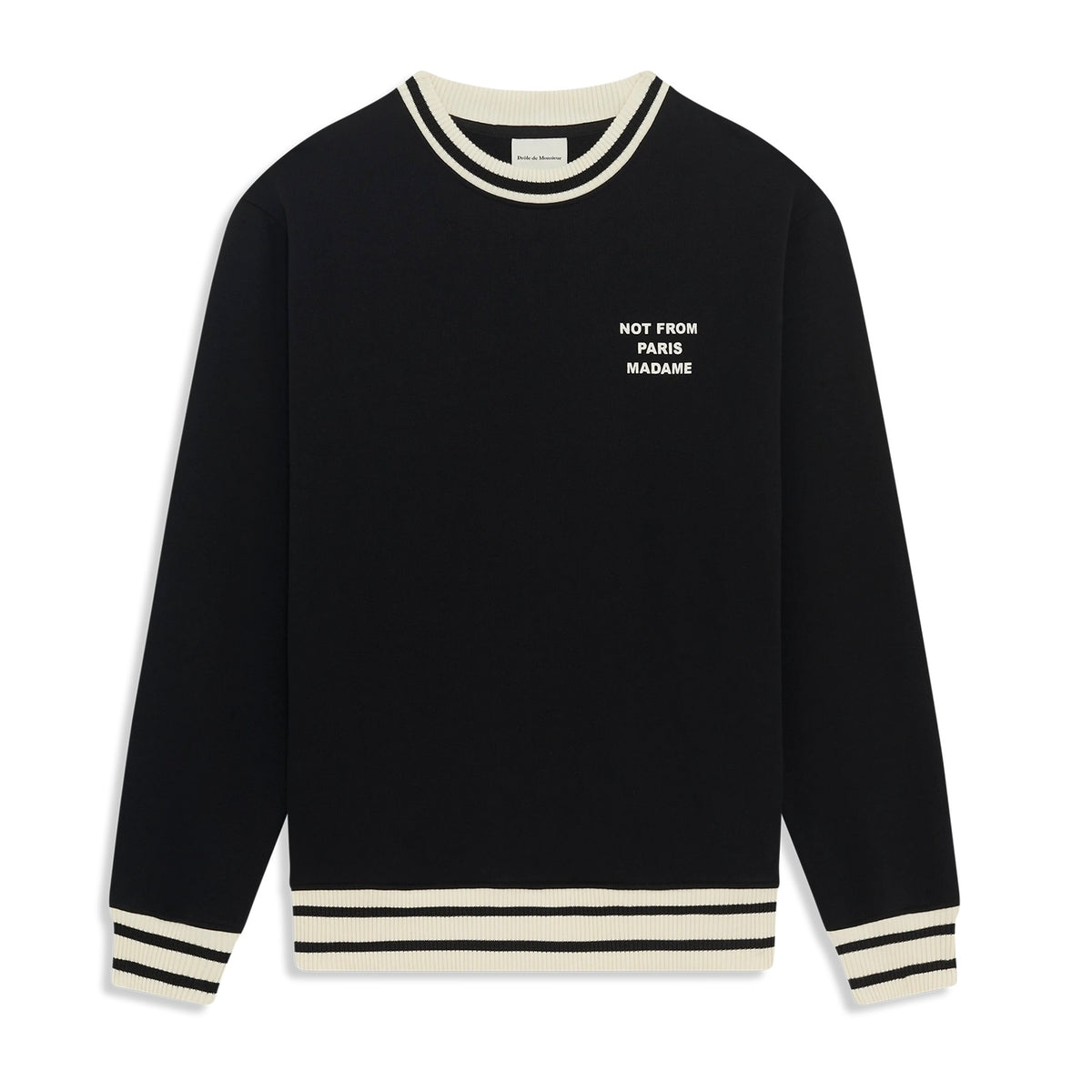 Poleron Drole de Monsieur “NFPM” Slogan Sport Black