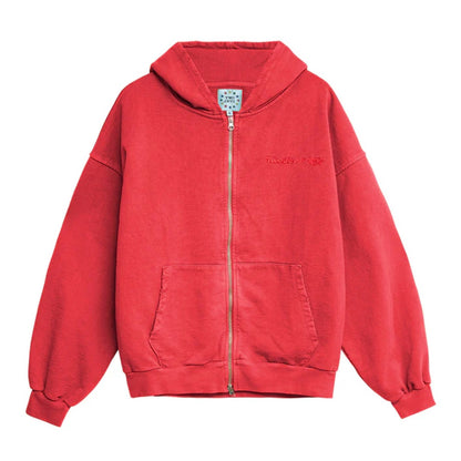 Poleron TwoJeys Icon Washed Zipper Red