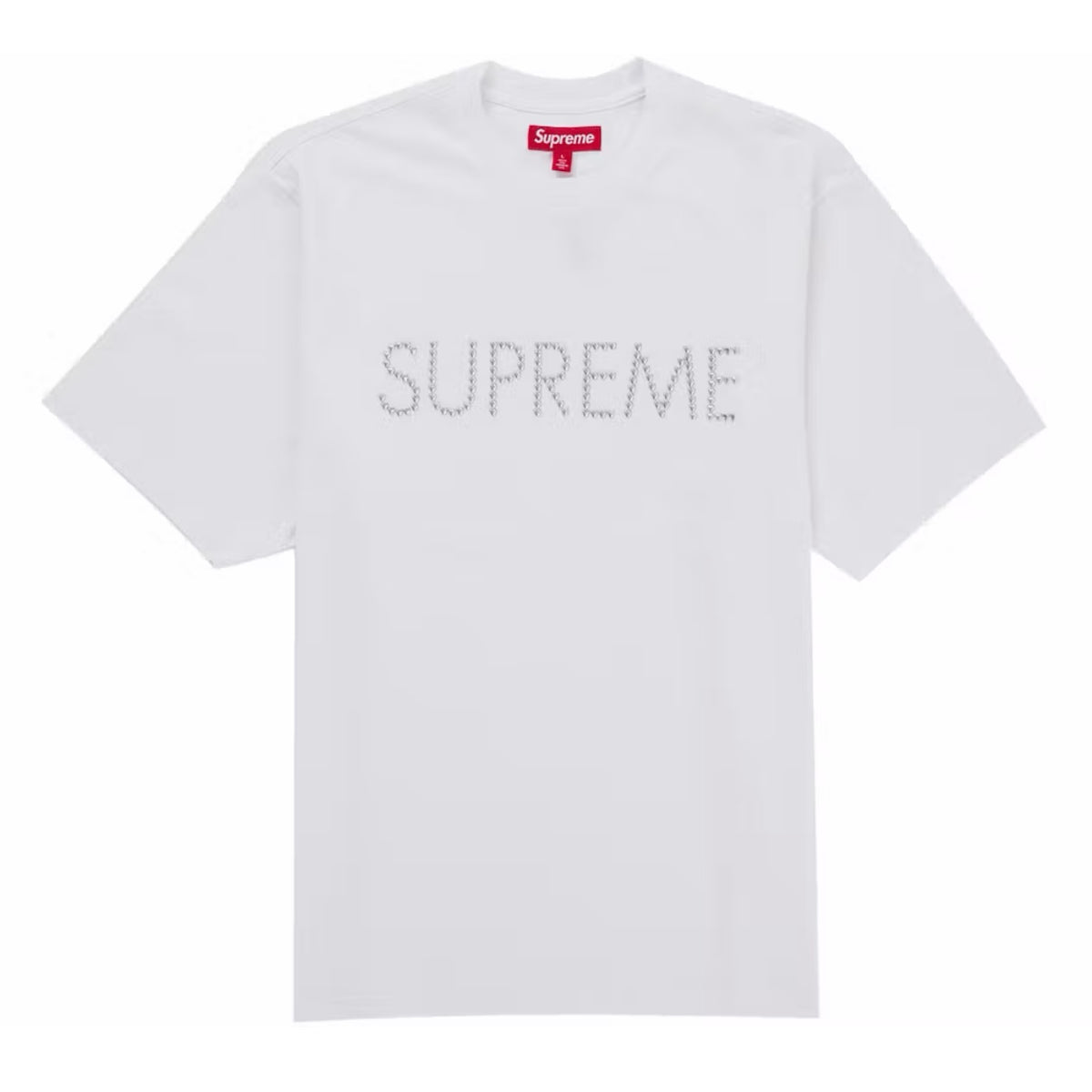Polera Supreme Hearts Studded S/S Top White