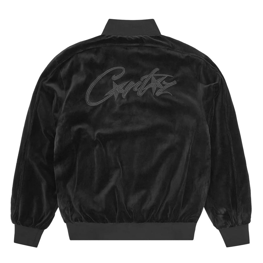 Chaqueta Corteiz VVS Velour Track Jacket Triple Black