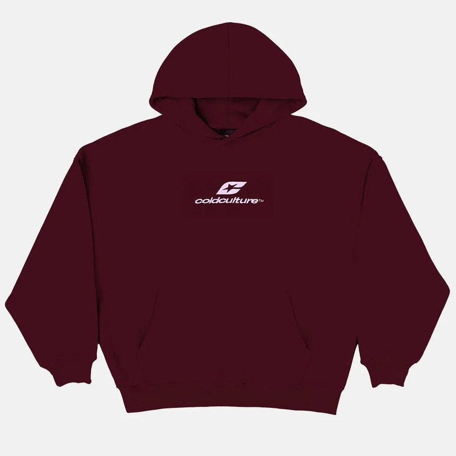 Poleron Cold Culture Curved Hoodie Wine Red