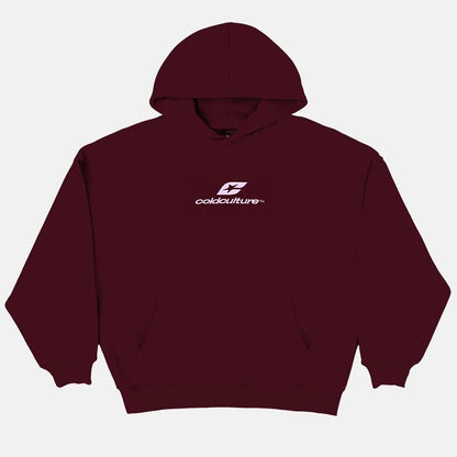 Poleron Cold Culture Curved Hoodie Wine Red