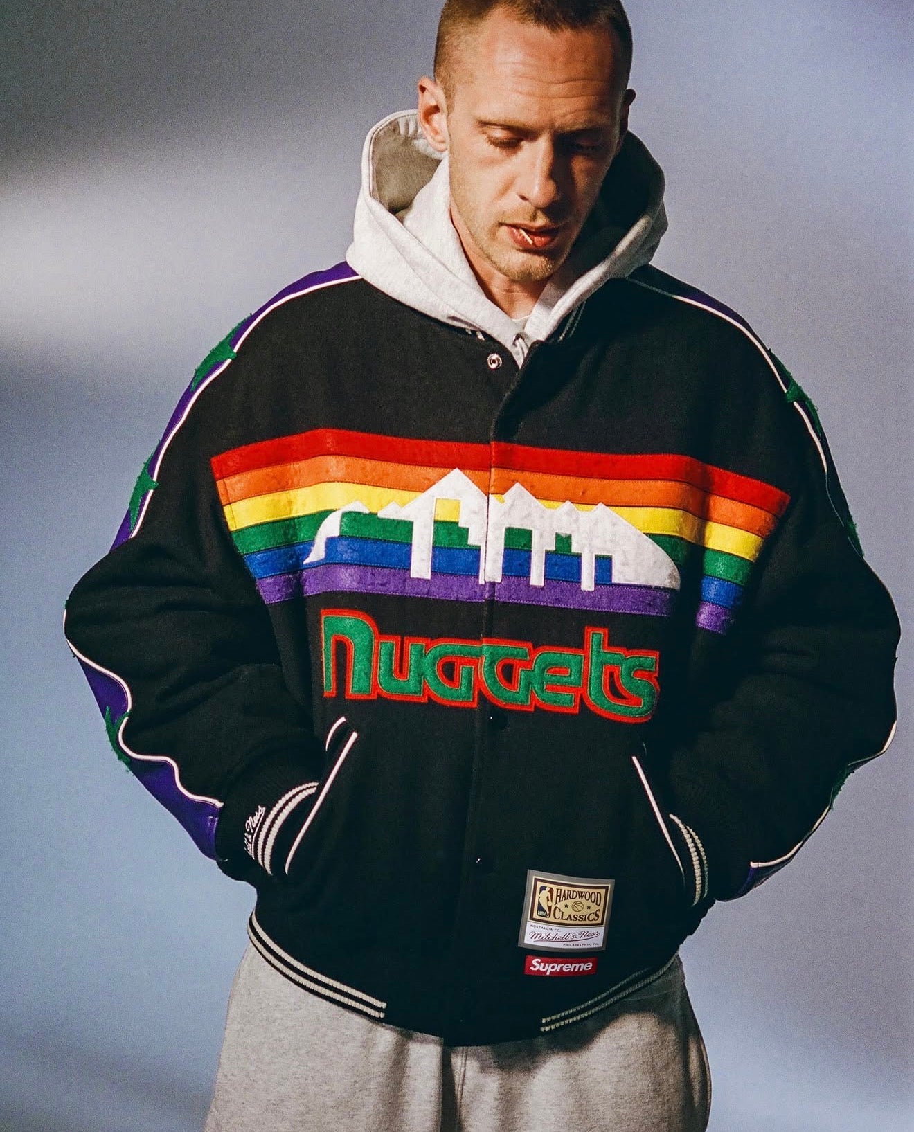 Chaqueta Supreme x Mitchell & Ness Teams Varsity Jacket Black