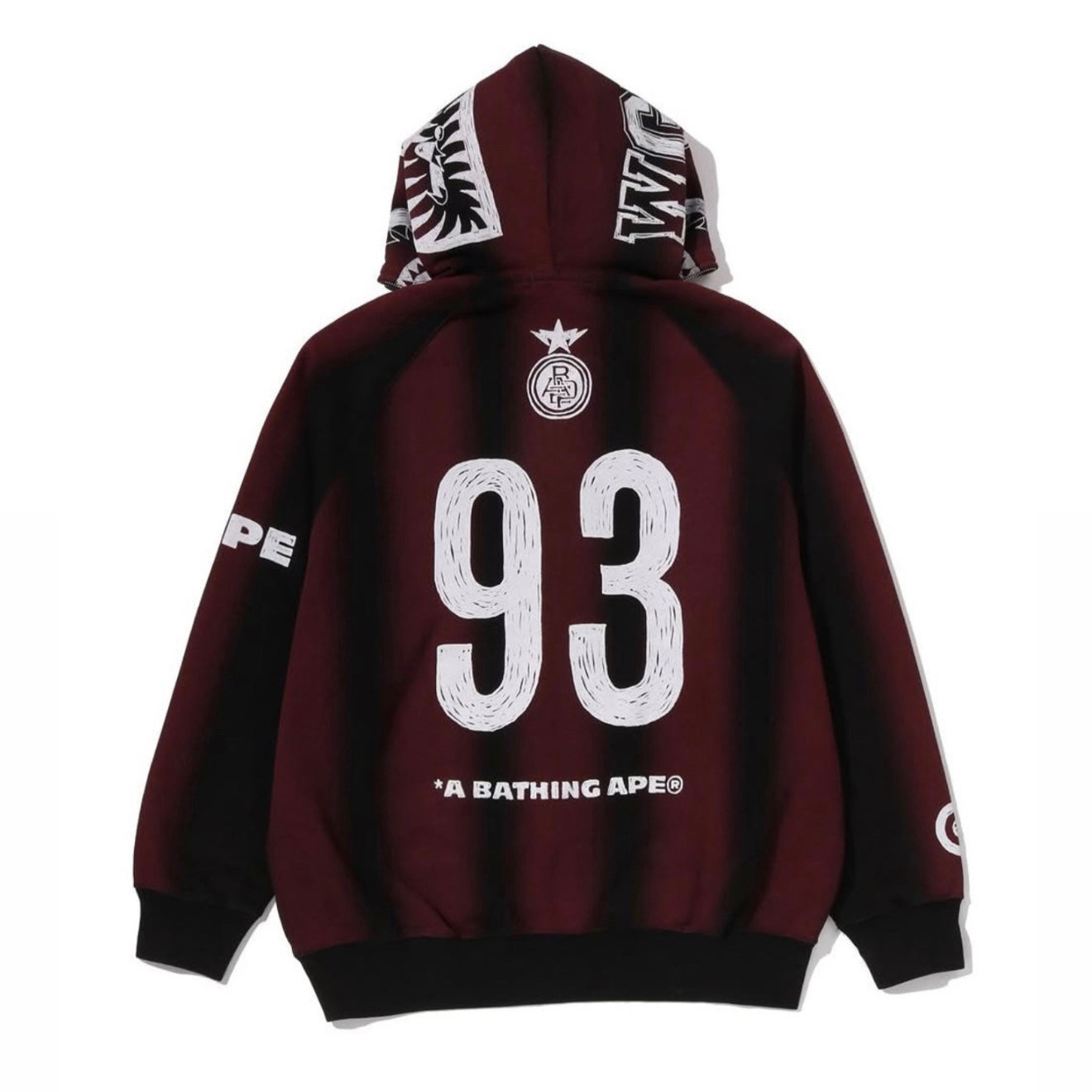 Poleron BAPE Hand Draw Football Shark Relaxed Full Zip Black