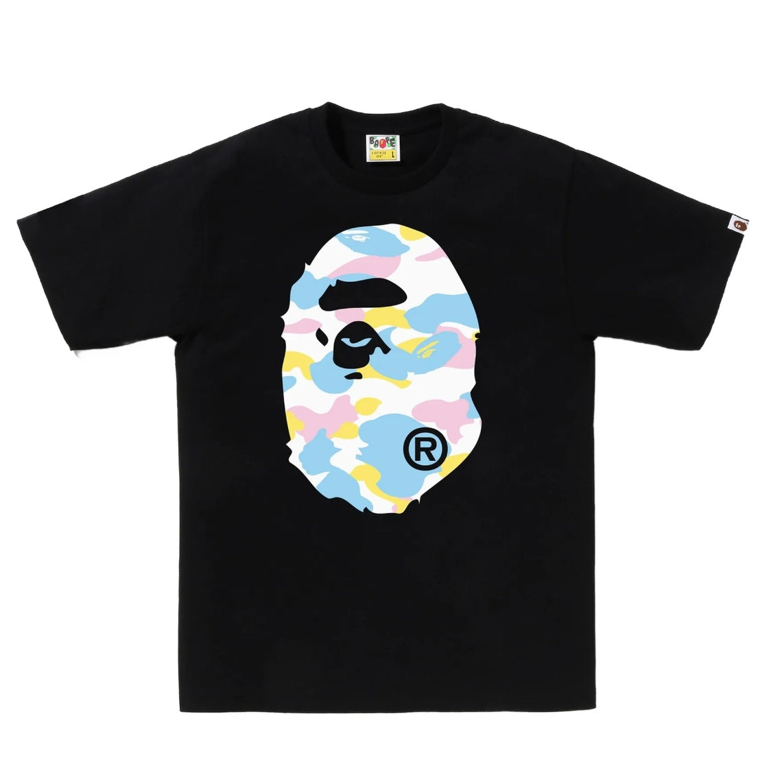 Polera BAPE New Multi Camo Big Ape Head Black