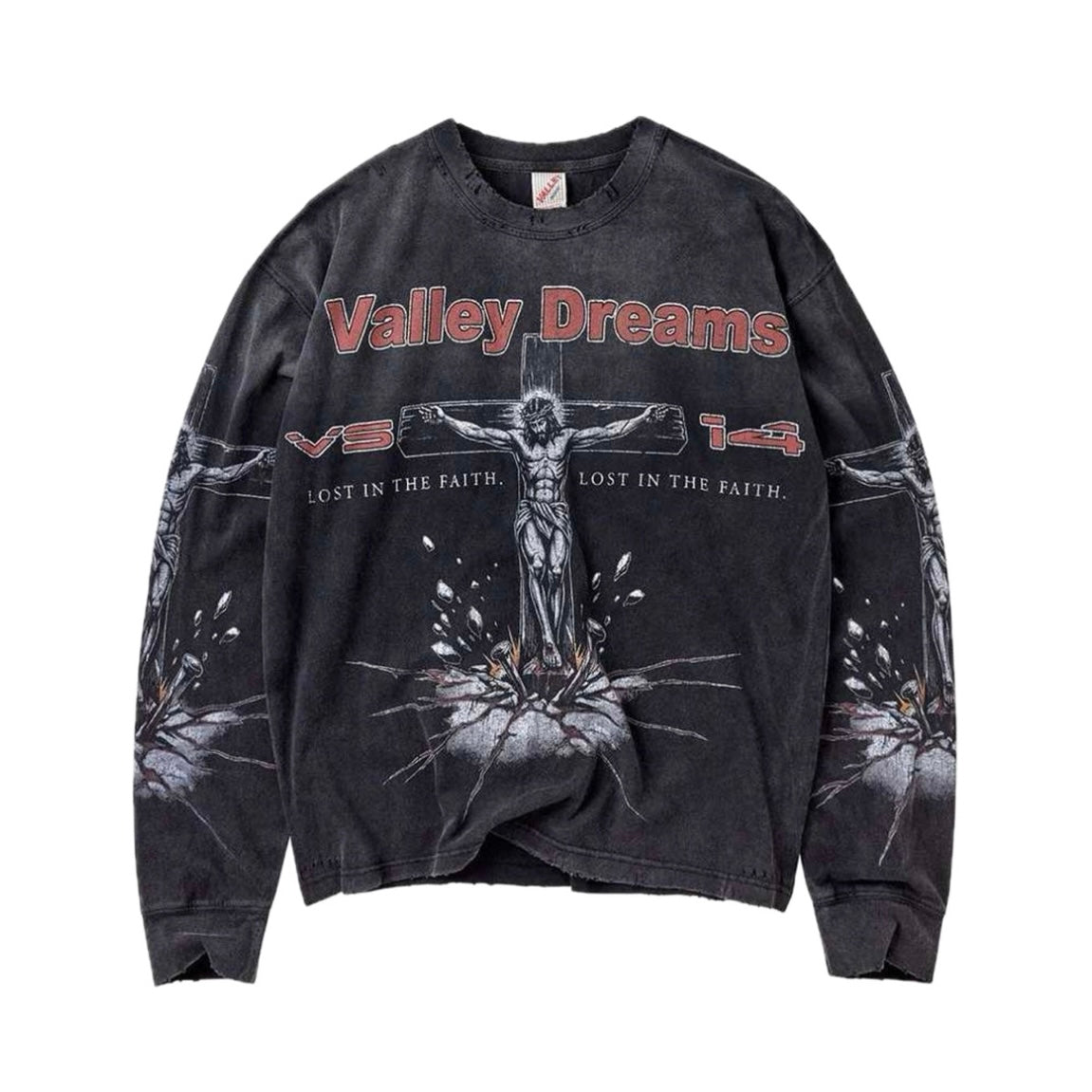 Polera Vale Forever Valley Dreams Concrete Cross L/S Black