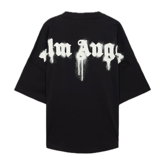 Polera Palm Angels Neck Logo Over Tee Black/Off White