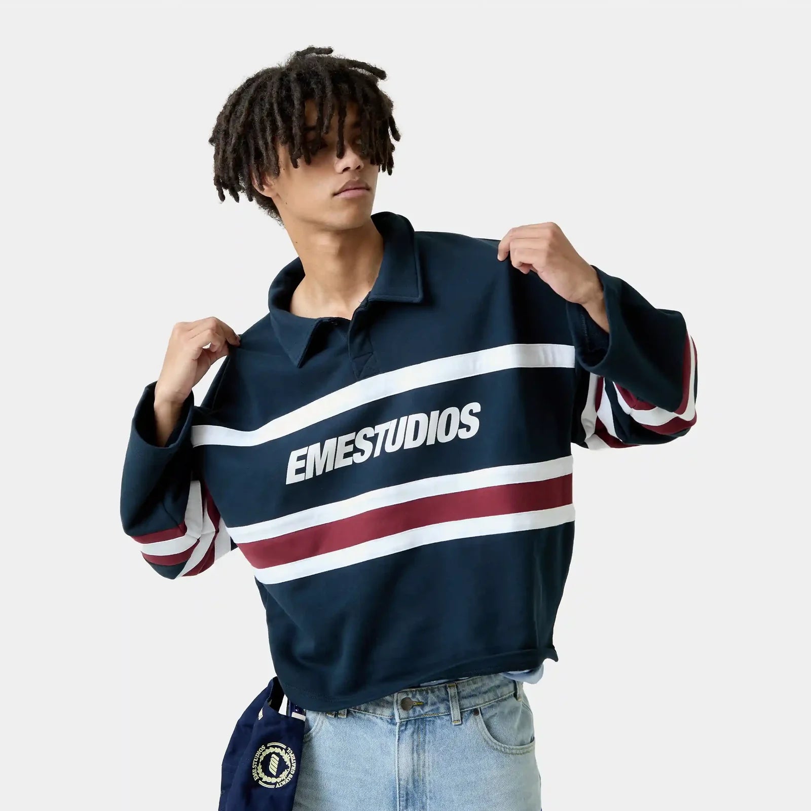 Poleron Eme Studios Bachatas Navy Polo