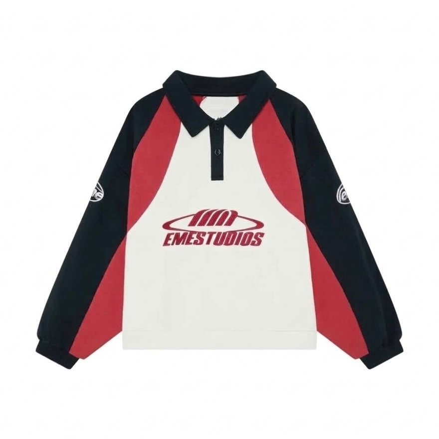 Poleron Eme Studios Tipton Navy Polo Crewneck