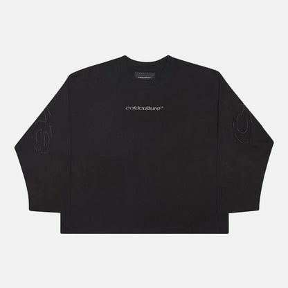 Polera Cold Culture Distress Curved Longsleeve Black