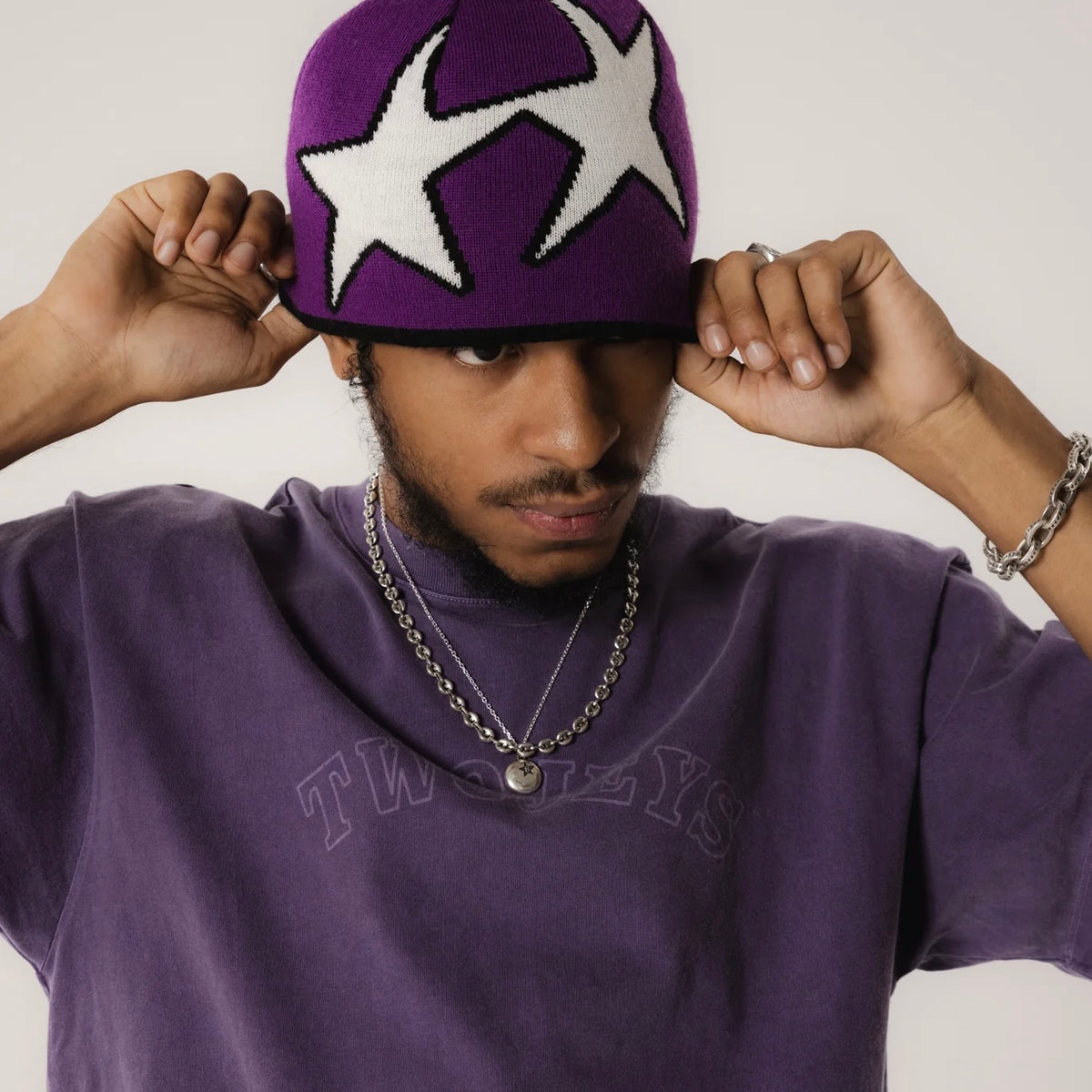 Gorro Twojeys Reversible Icon Black/Purple Beanie