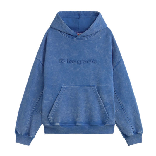 Poleron Fake Gods Logo Washed Blue Hoodie