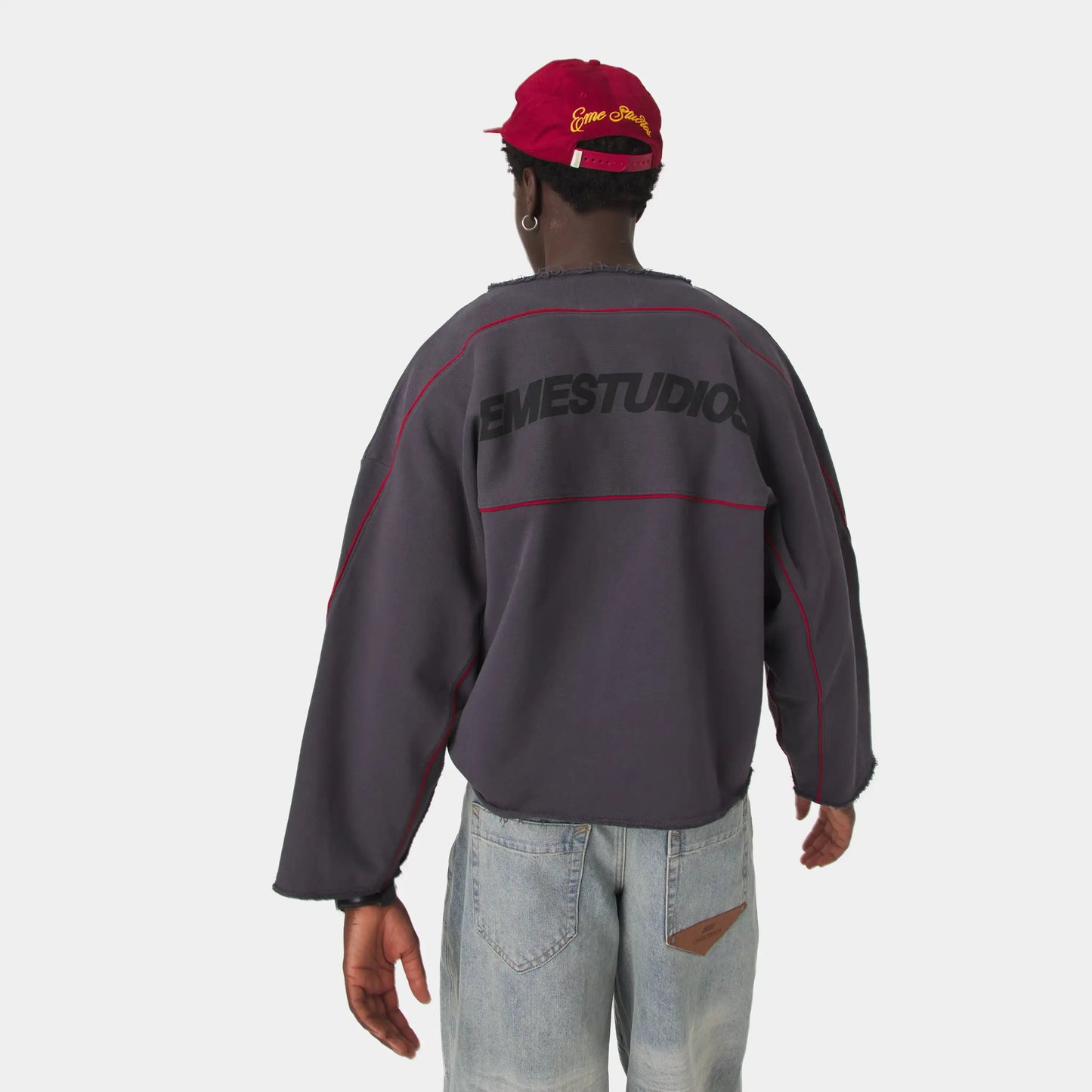 Poleron Eme Studios AFK Indigo Crewneck