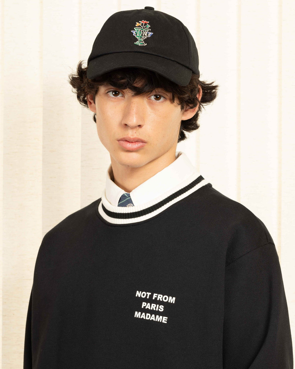 Poleron Drole de Monsieur “NFPM” Slogan Sport Black