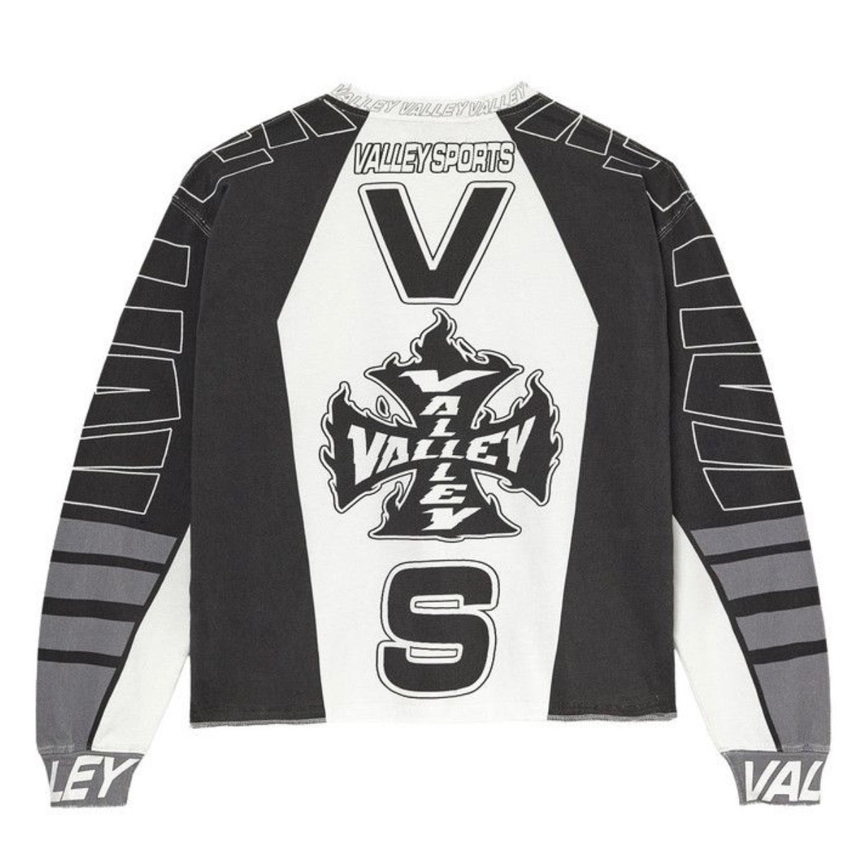 Polera Vale Forever Valley VS Racing Lomg Sleeve Black/White