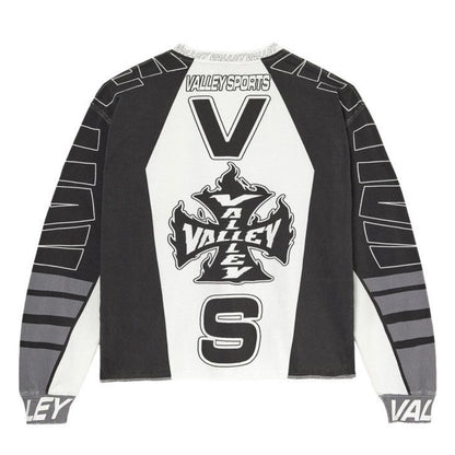 Polera Vale Forever Valley VS Racing Lomg Sleeve Black/White