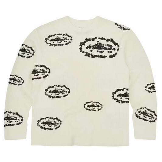 Polera Corteiz x Denim Tears Island Wreath Waffle Thermal Cream