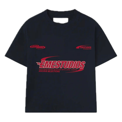 Polera Eme Studios Tracer Navy Oversized Tee