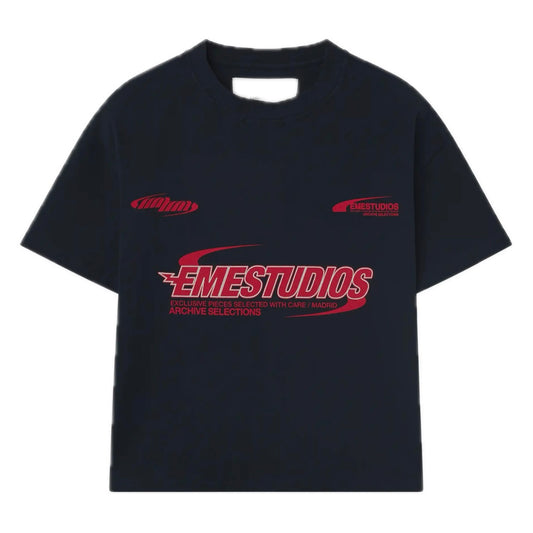 Polera Eme Studios Tracer Navy Oversized Tee