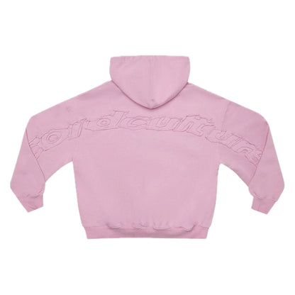 Poleron Cold Culture Distress Curved Hoodie Pink
