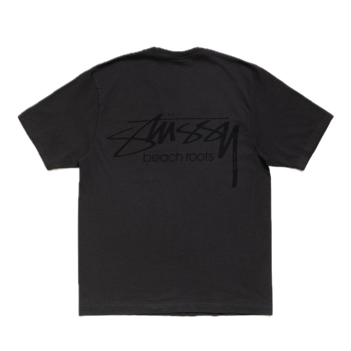 Polera Stussy Beach Roots Pigment Dyed Faded Black