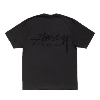 Polera Stussy Beach Roots Pigment Dyed Faded Black