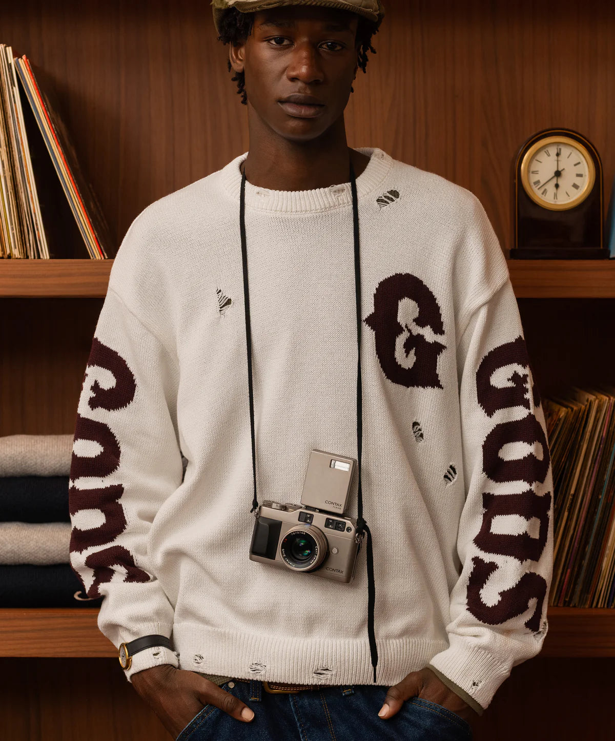 Sweater Fake Gods G Side Knitted White