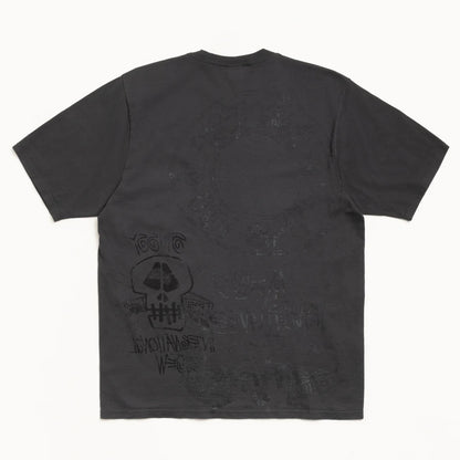 Polera Stussy Skulls Pigment Dyed Faded Black