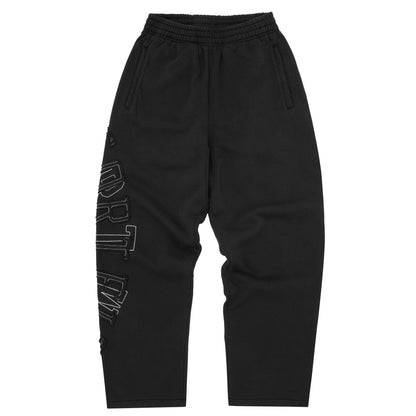Pantalon Corteiz Lundun Stitch Contrast Triple Black Open Hem