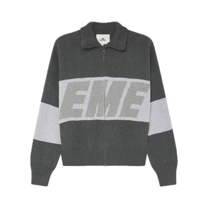 Sweater Eme Studios Thrill Grandpa Grey Zipper Knit