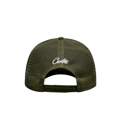 Gorro Corteiz Island Puff Print Trucker Hat Olive