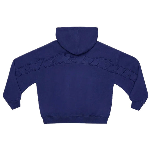 Poleron Cold Culture Distress Curved Zip Navy