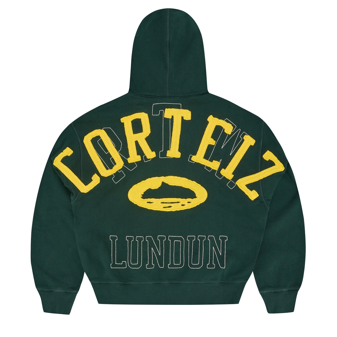 Poleron Corteiz Lundun Stitch Zip Forest/Yellow