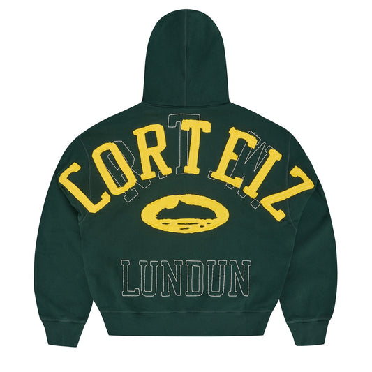Poleron Corteiz Lundun Stitch Zip Forest/Yellow