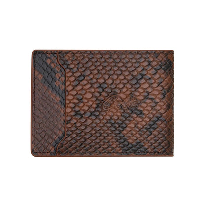 Billetera Corteiz Island Leather Card Holder Brown Snake