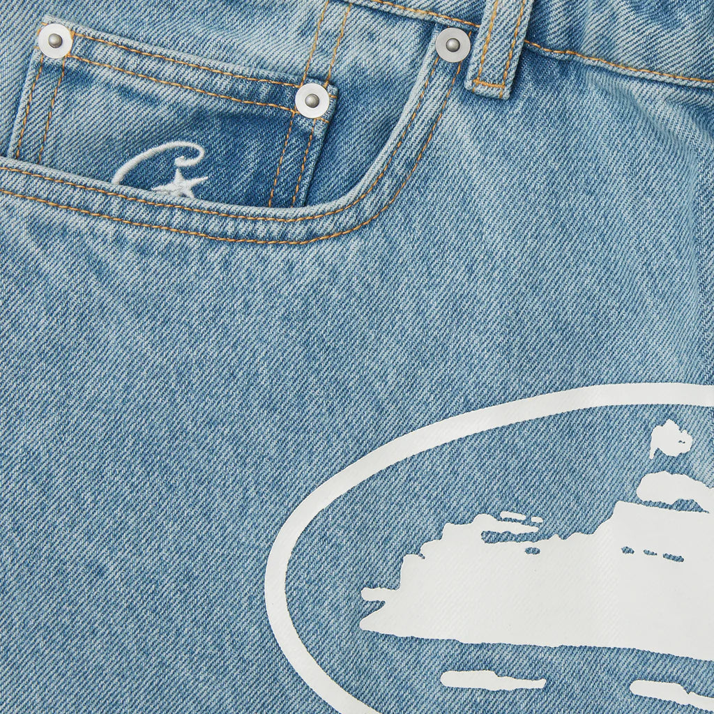 Short Corteiz Island Baggy Denim Stonewash