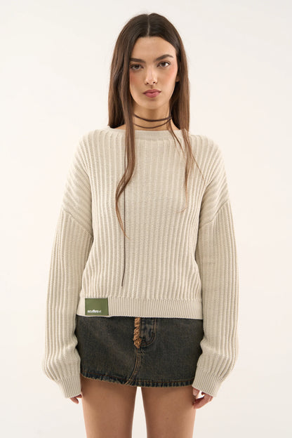 Sweater Scuffers Rookie Ecru Knit