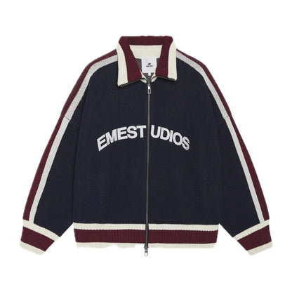 Sweater Eme Studios Echellor Navy Zipper Knit